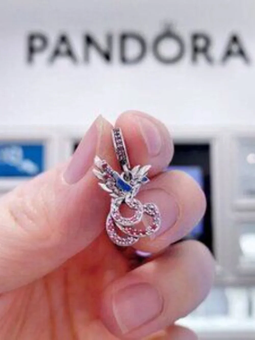 Pandora Mythical Phoenix Dangle Sterling Silver Charm For Pandora Bracelets